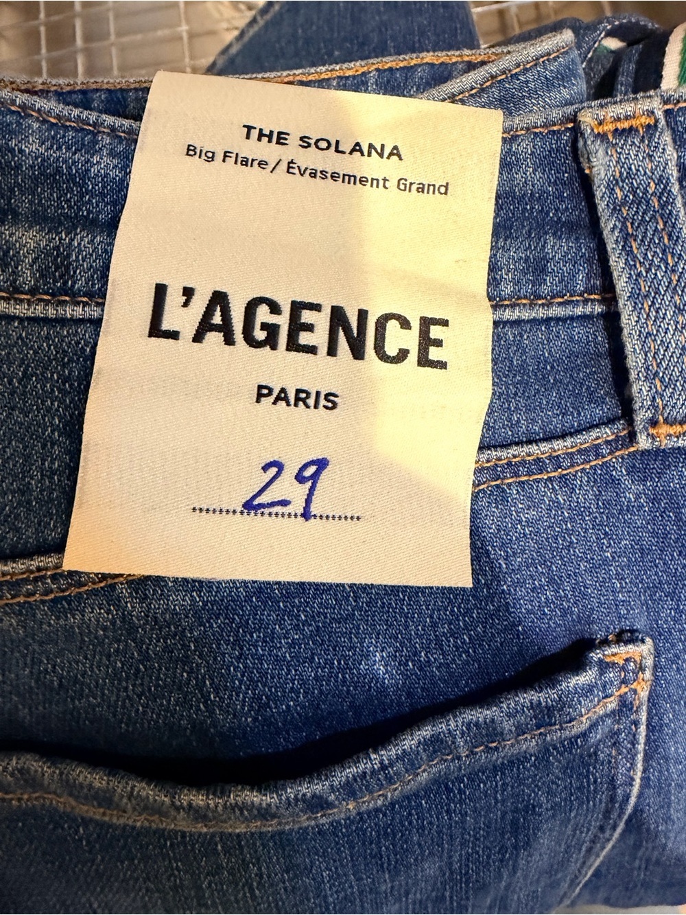 L’Agence “Solana” High-Rise Blue Flared Women’s Jeans with Side Stripe - Picture 4 of 4
